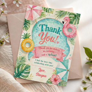 Poolside Party Birthday Thank You Card