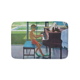 Poolside Piano Practice Bath Mat
