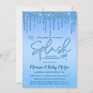 Poolside Pool Party Baby Shower Invitation