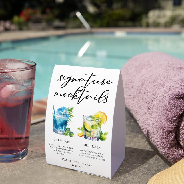 Poolside Signature Mocktails Summer Menu (Insitu(On Table))