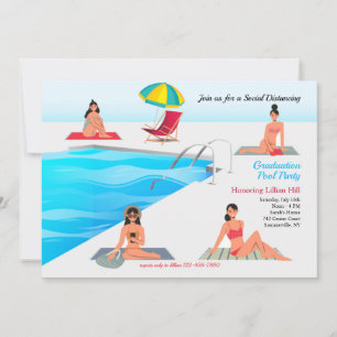 Poolside Social Distancing Invitation