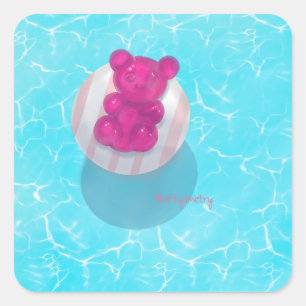 Poolside Square Sticker