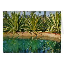 Poolside succulents note card
