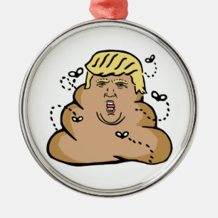 poop donald trump metal tree decoration