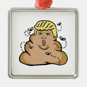 poop donald trump metal tree decoration