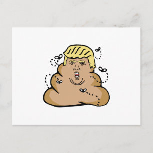 poop donald trump postcard