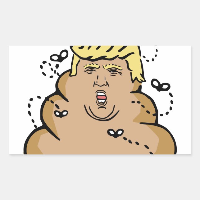 poop donald trump rectangular sticker (Front)