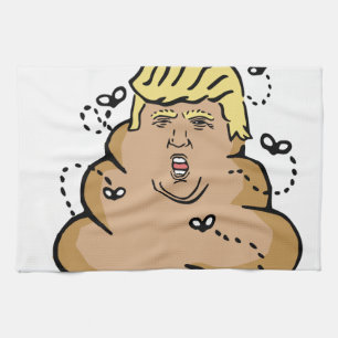 poop donald trump tea towel
