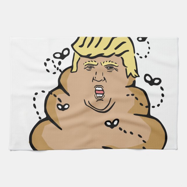 poop donald trump tea towel (Horizontal)