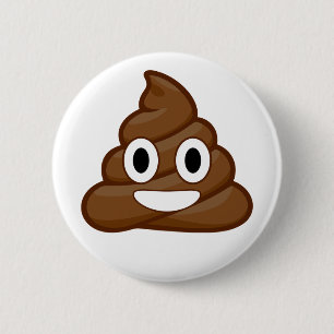 poop emoji 6 cm round badge