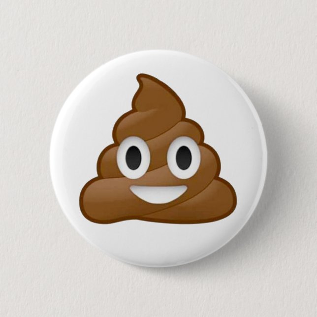 Poop emoji 6 cm round badge (Front)