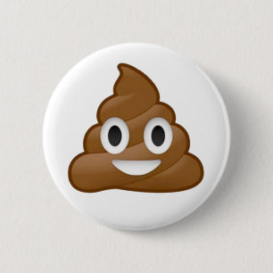 Poop emoji 6 cm round badge