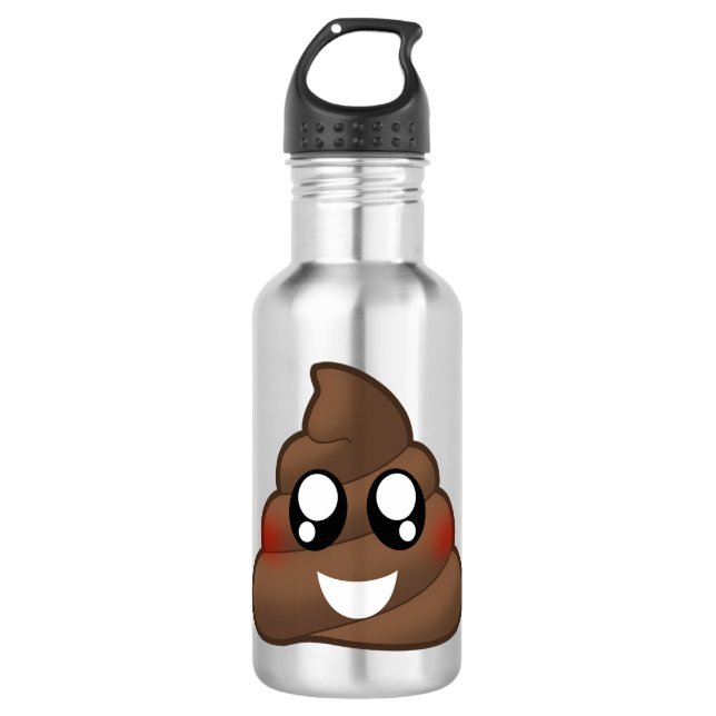 Poop Emoji 710 Ml Water Bottle (Front)