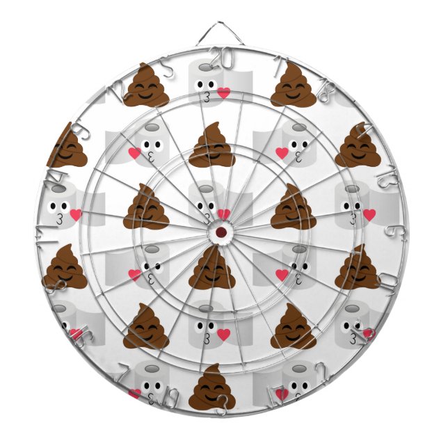 poop emoji and toilet tissue paper dartboard (Front)