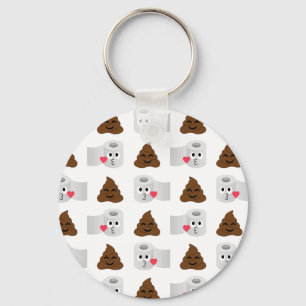 poop emoji and toilet tissue paper key ring