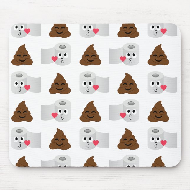 poop emoji and toilet tissue paper mouse pad (Front)