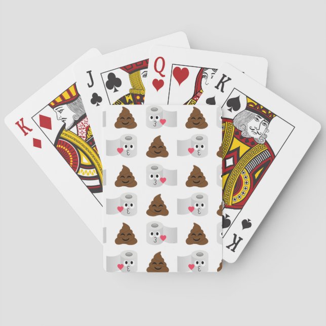 poop emoji and toilet tissue paper playing cards (Back)