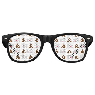poop emoji and toilet tissue paper retro sunglasses