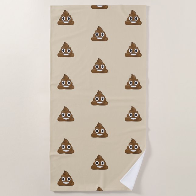 Poop Emoji Beach Towel (Front)