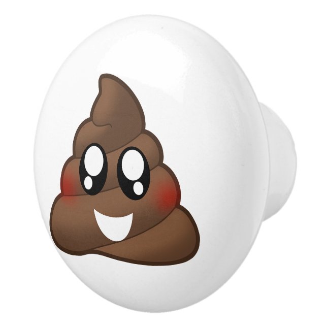 Poop Emoji Ceramic Knob (Right)
