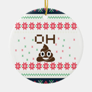 Poop emoji ceramic tree decoration