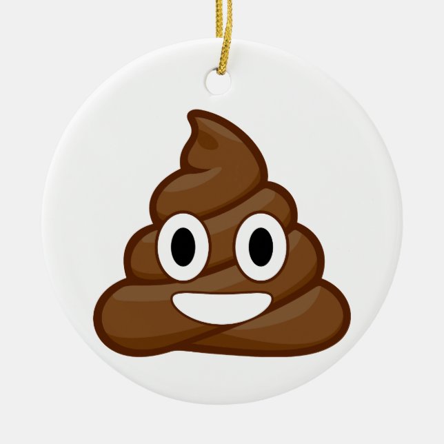 poop emoji ceramic tree decoration (Front)