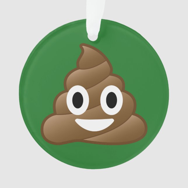 Poop Emoji Christmas Ornament (Front)