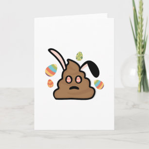 Poop Emoji Easter Bunny Ears Funny Holiday Card