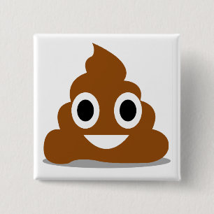 Poop Emoji Emoticon Funny Button Badge