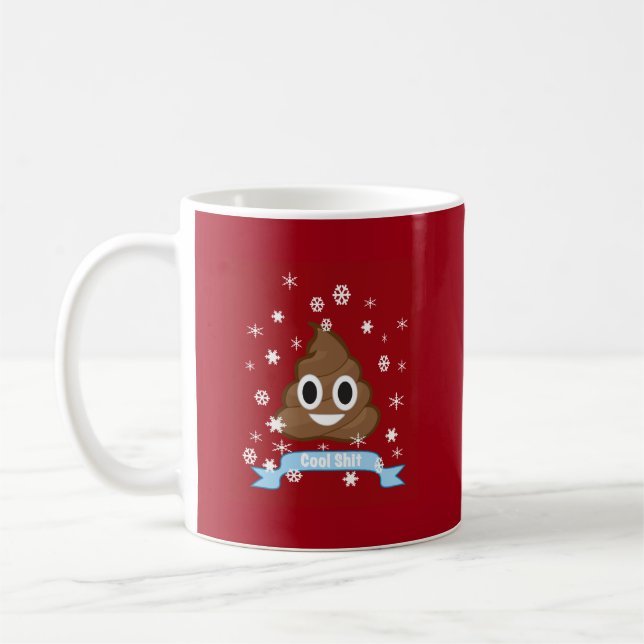 Poop Emoji Funny Christmas Mug (Left)