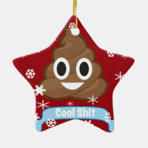 Poop Emoji Funny Christmas ornaments