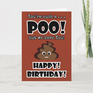 POOP emoji funny kids birthday party Card