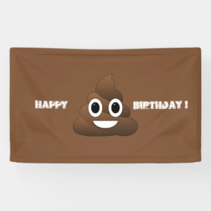 Poop Emoji Happy Birthday Banner