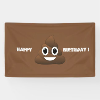 Poop Emoji Happy Birthday Banner