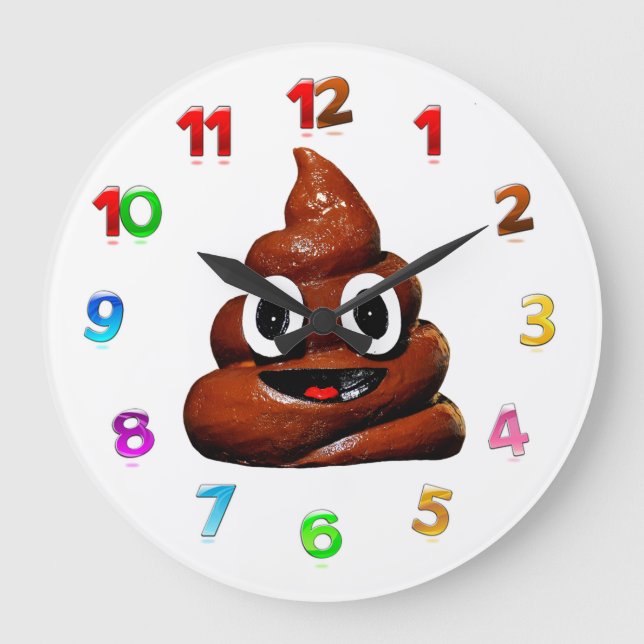 Poop emoji large clock (Front)