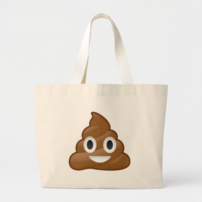 Poop emoji large tote bag (Front)