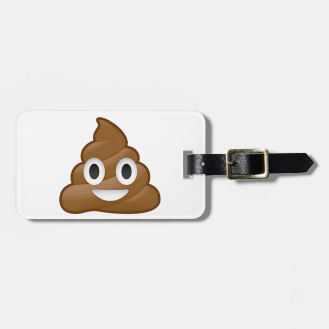 Poop emoji luggage tag (Front Horizontal)