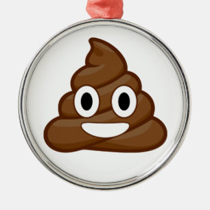 poop emoji metal ornament