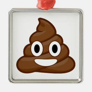 poop emoji metal ornament
