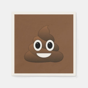 Poop Emoji Paper Napkins, Standard Cocktail Napkin