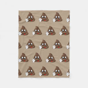 Poop Emoji Peace Sign Hands Fleece Blanket