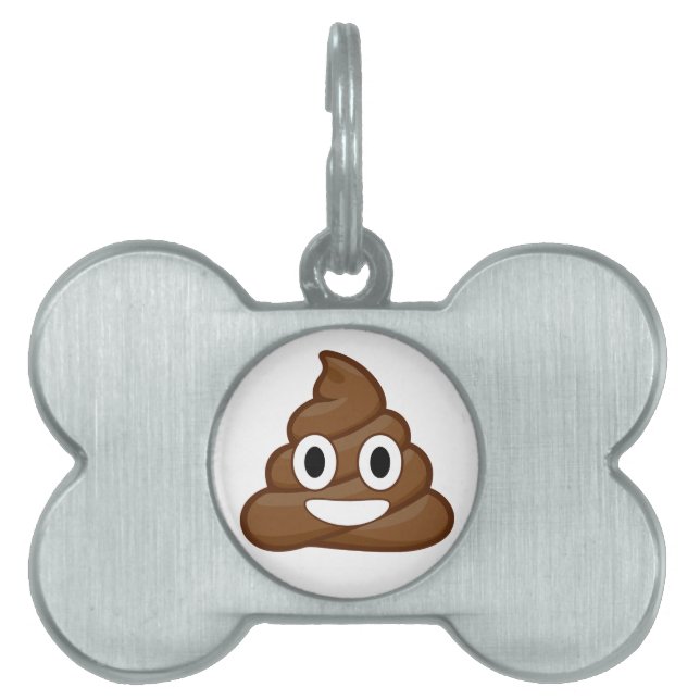 poop emoji pet ID tag (Front)