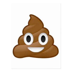 Poop emoji postcard