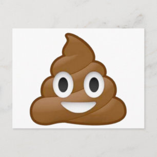 Poop emoji postcard