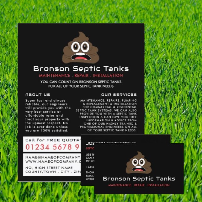 Poop Emoji, Septic Company, Septic Engineer Advert Flyer (Creator Uploaded)