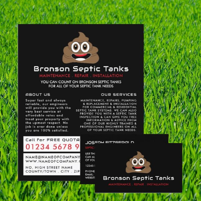 Poop Emoji, Septic Company, Septic Engineer Business Card (Creator Uploaded)
