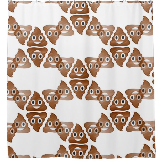 poop emoji shower curtain bathroom (Front)