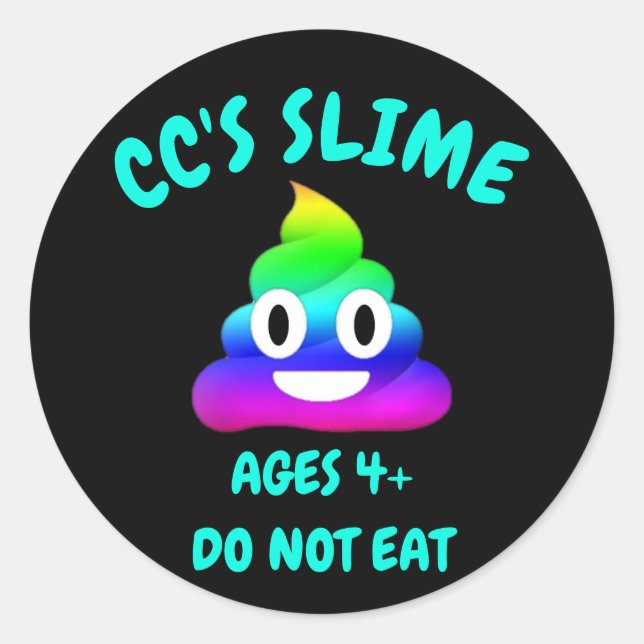 Poop Emoji Slime Jar Label (Front)