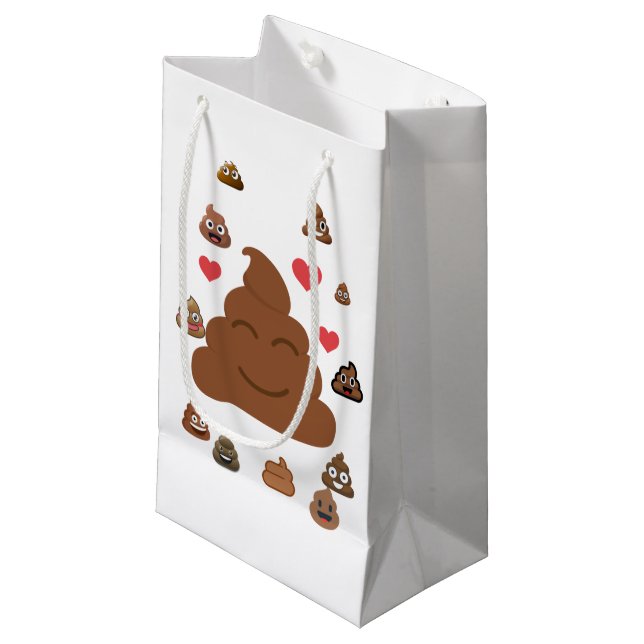 Poop emoji small gift bag (Front Angled)