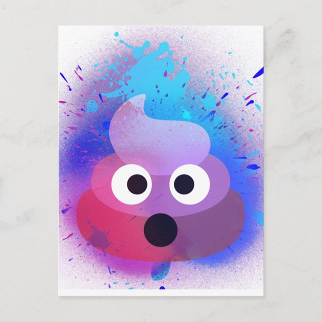Poop Emoji Spray Paint Art Postcard (Front)
